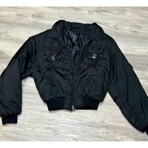 Youth XL black bomber‎ jacket